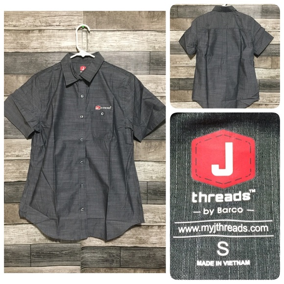 Barco Uniform Jack In The Box Button Up Shirt Women’s S Gray Short Sleeve - Picture 1 of 8